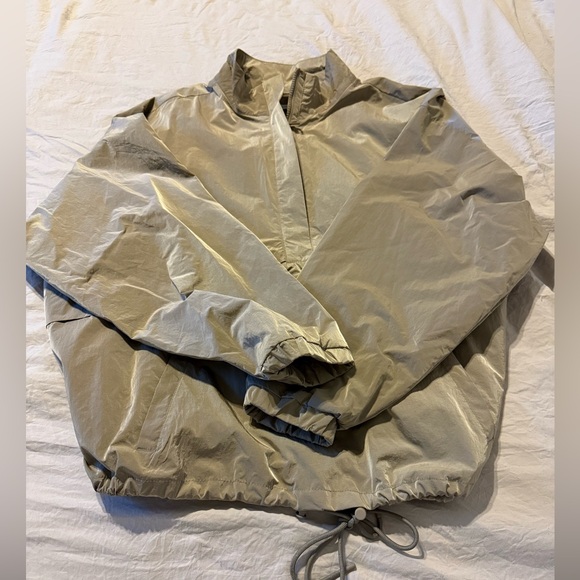 GOOD AMERICAN Shine Oversized Anorak Nylon Windbreaker Pullover - Picture 3 of 8